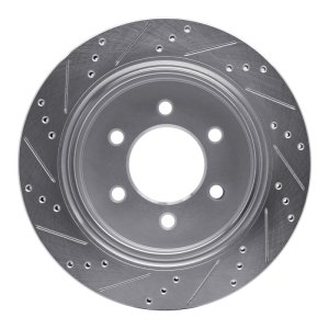 Ford F-150 Brake Rotor (1) - Rear Right - R1 Concepts - Drilled & Slotted - Silver - `15-`17